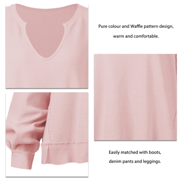Sudadera De Mujer, Patrón De Gofres, Mano De Obra Fina, Suéter De Otoño, Color Puro Para Oficina ANGGREK Otros