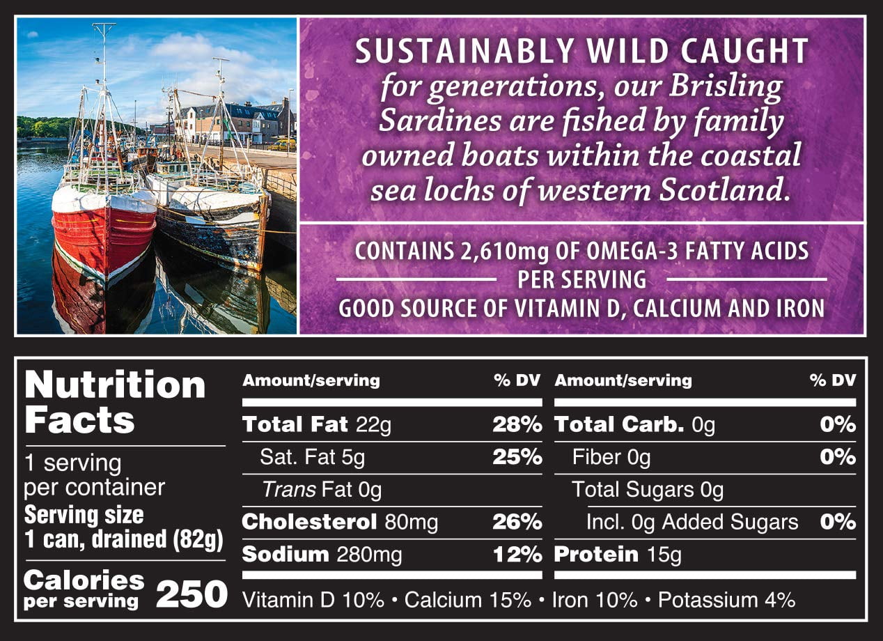 (12 pack) Crown Prince Natural Brisling Sardines, Mediterranean Style, 3.75 oz Can