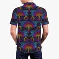 thumbnail image 6 of Wukai Indian Mandalas Dragonfly Men’s Polo Shirts,Quick-Dry Athletic Shirt,Classic Fit Shirts-Small, 6 of 8