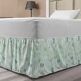 thumbnail image 1 of Moth Bed Skirt, Butterfly Motif on Polka Dots Ornamental Spring Wings Freedom Season, Elastic Bedskirt Dust Ruffle Wrap Around for Bedding Decor, 4 Sizes, Pale Purple and Mint Green, by Ambesonne, 1 of 2