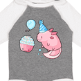 thumbnail image 4 of Inktastic Cute Axolotl Birthday with Cupcake Boys or Girls Long Sleeve Baby Bodysuit, 4 of 5