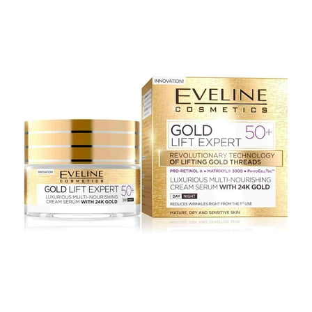 Eveline Cosmetics Gold Lift Expert Luxurious Multi-Nourishing  Face Cream Serum with 24k Gold 50 