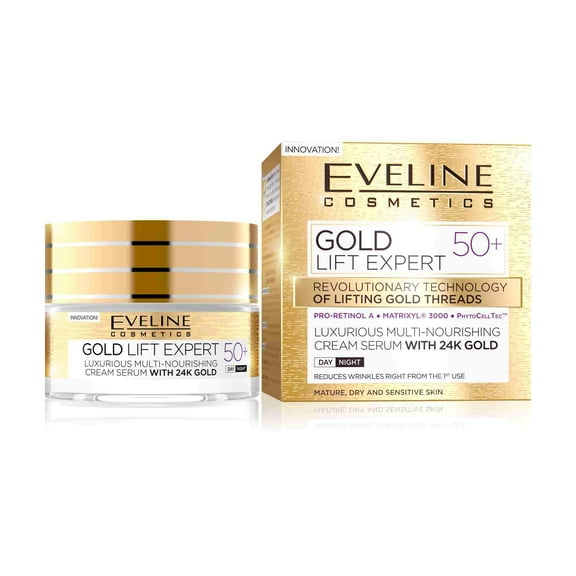 Eveline Cosmetics Gold Lift Expert Luxurious Multi-Nourishing  Face Cream Serum with 24k Gold 50 