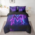 thumbnail image 2 of Castle Fairy Monogrammed Letter Initial M 7-Piece Bedding Comforter Set for Teens Women Men,Ombre Lightsaber King Bedding Sets,Abstract Gradient Ultra Soft Bed Sheets,Breathable Home Decor, 2 of 8