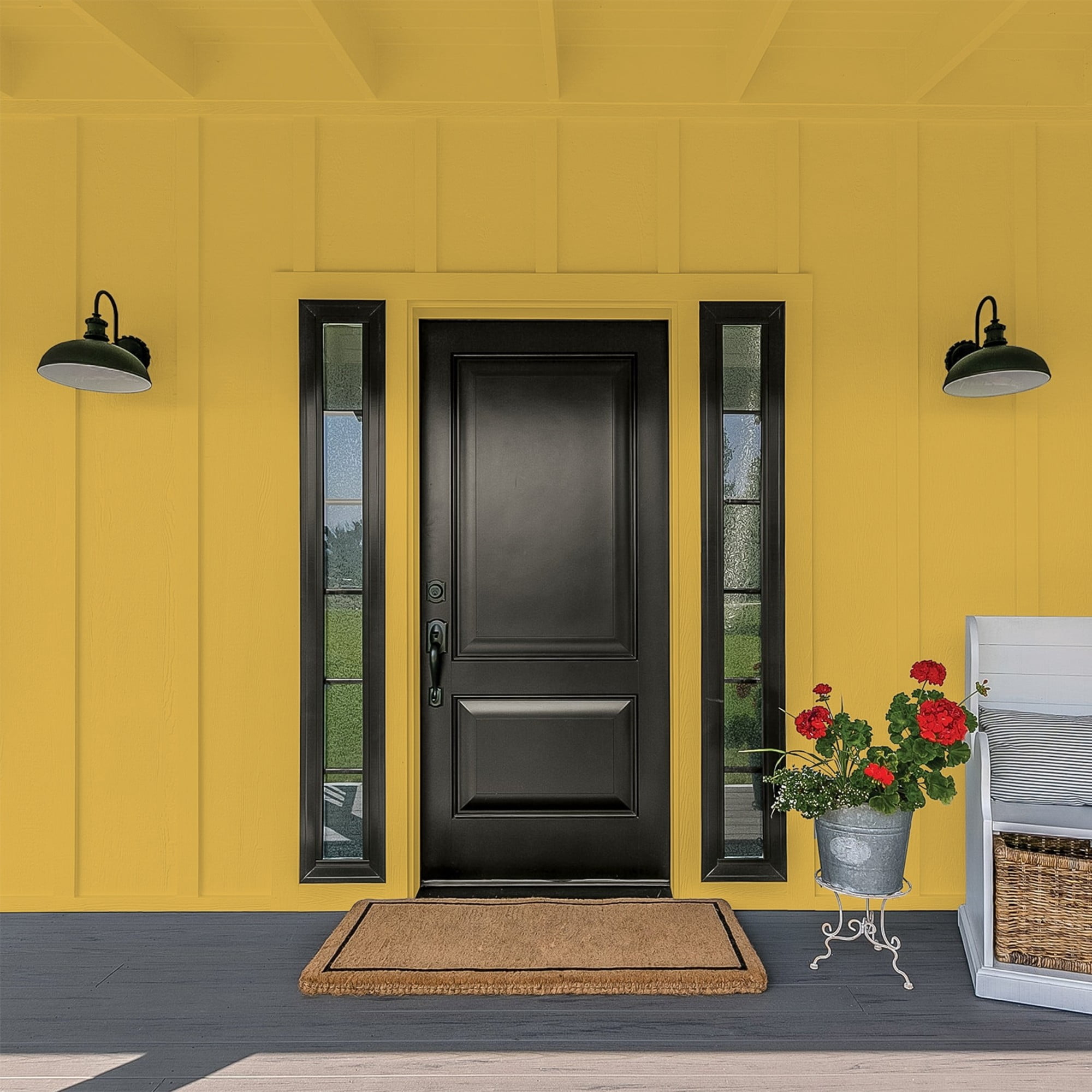 Glidden High Endurance Plus Golden Field Flat Exterior Paint and Primer, 1 Gallon