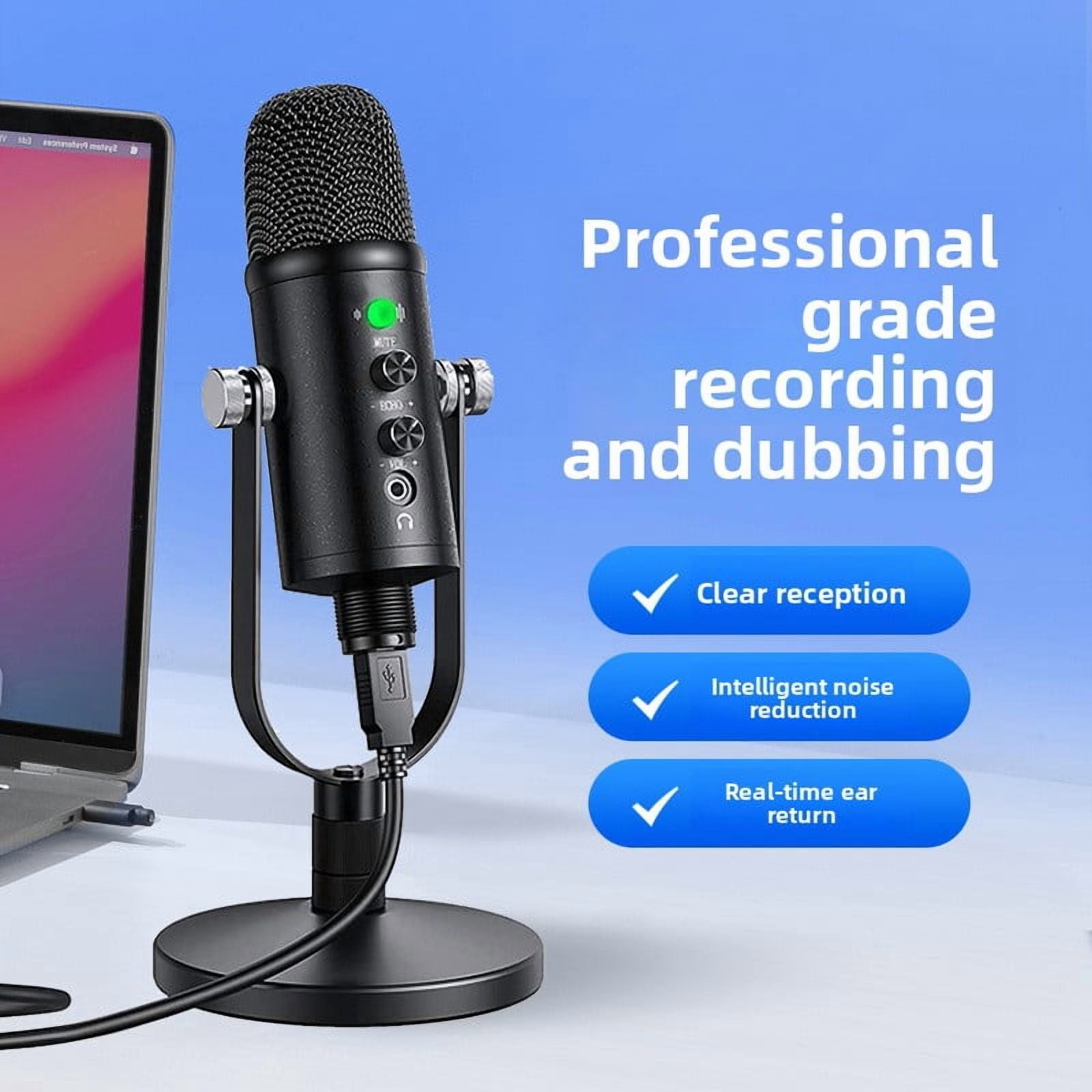 USB Condenser Microphone Computer Gaming EDC Voice Noise Reduction Mic Phone Recording Dubbing Live Streaming Microphone