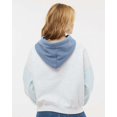 thumbnail image 3 of MV Sport Women's Sueded Fleece Colorblocked Crop Hooded Sweatshirt, 3 of 5