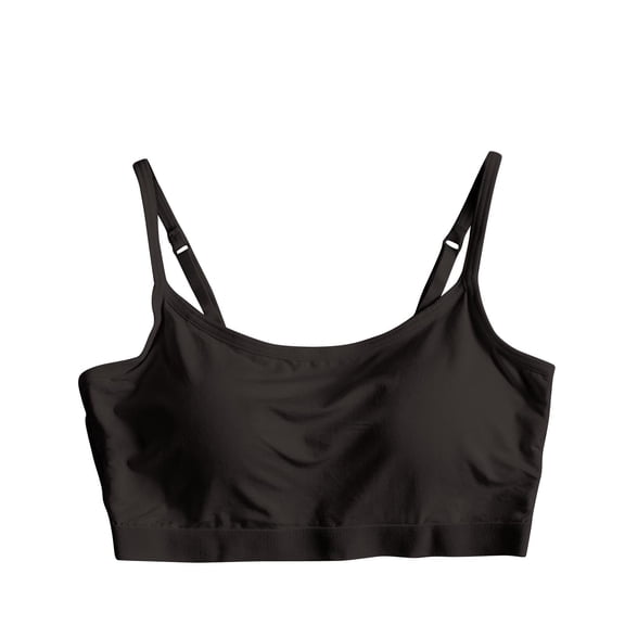 Xfvqtps Womens Bras Wireless Solid Color Adjustable Spaghetti Strap Elastic Pullover Comfortable Breathable Daily Bras Black