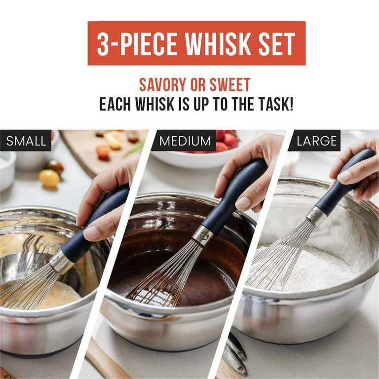Tovolo Stainless Steel Whisk Whip Kitchen Utensil Bundle - Set of 3 with Sauce Whisk (Set of 3)