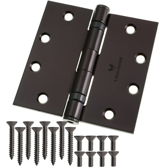 Cauldham (3 Pack) Commercial-Grade 4-1/2" Full Mortise Ball-Bearing Door Hinges - Oil Rubbed Bronze