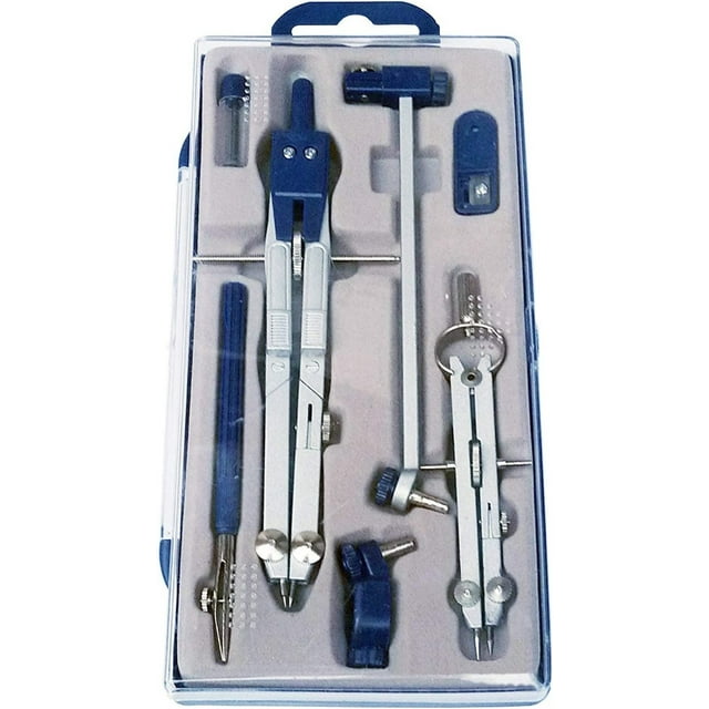 Set of 5 Stainless Steel Circle Drawing Compasses Geometry Sets Math