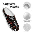 thumbnail image 5 of Kdxio Skeleton with Roses Women's Men's Slippers Plush Slip-On House Slipper for Winter Indoor Soft Cushion Non-slip Fluffy Slides Slippers-8, 5 of 7