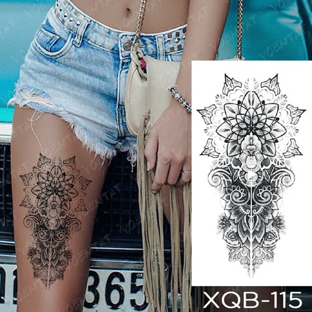 Pegatina de tatuaje temporal impermeable para hombres y mujeres, tatuajes falsos de transferencia de agua, arte corporal, Festival, dragón, Tigre, Cruz, India
