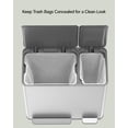 thumbnail image 7 of Lovewind Dual Trash and Recycling Bins for Kitchen, 13+6 Gallon Stainless Steel Garbage and Recycle Bin Combo for Large Families, Dual Trash Can with Soft Close Lid & Magnetic Stickers, White, 7 of 7