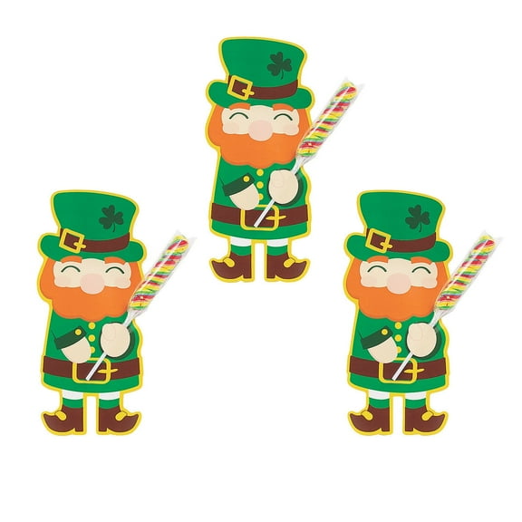 Fun Express Saint Patrick’s Day Leprechaun Cards with Swirl Pop - 24 Pc