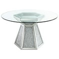 thumbnail image 4 of Quinn 5-piece Hexagon Pedestal Dining Room Set Mirror and Grey, 4 of 7