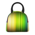 thumbnail image 3 of YFYANG Portable Waterproof Insulated Lunch Bag, Rainbow Line Texture Reusable Cooler Bag / Picnic Bag for Adults Teens, 3 of 9