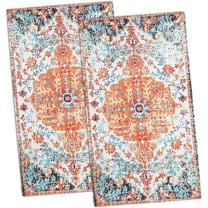 Boho Kitchen Hand Towels Decor Set of 2 Bohemian Orange Kitchen Dish Towels Soft Absorbent Hand Towels for Bathroom Holiday Home Decor 18x26 Inch