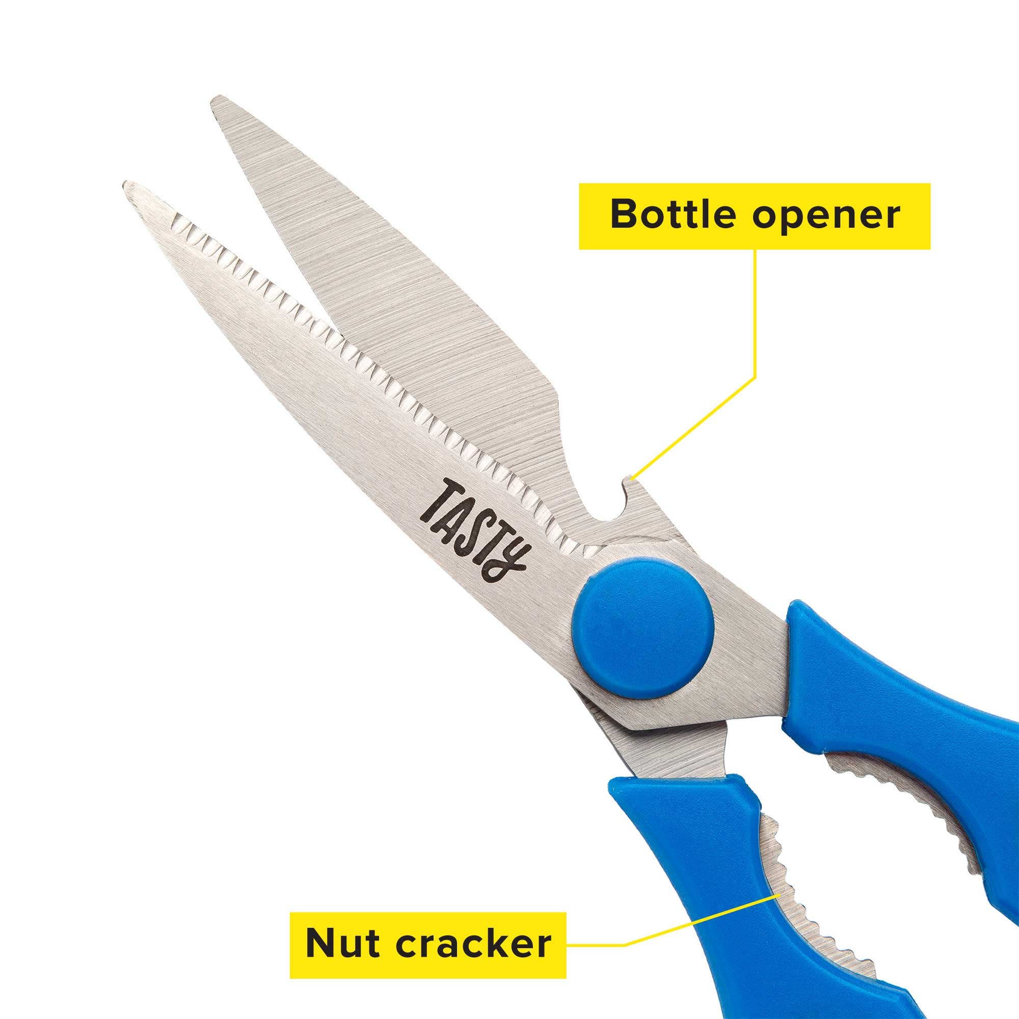 Tasty Stainless Steel Chef Knife Cutlery Set with Shears, Royal Blue, 4 Piece