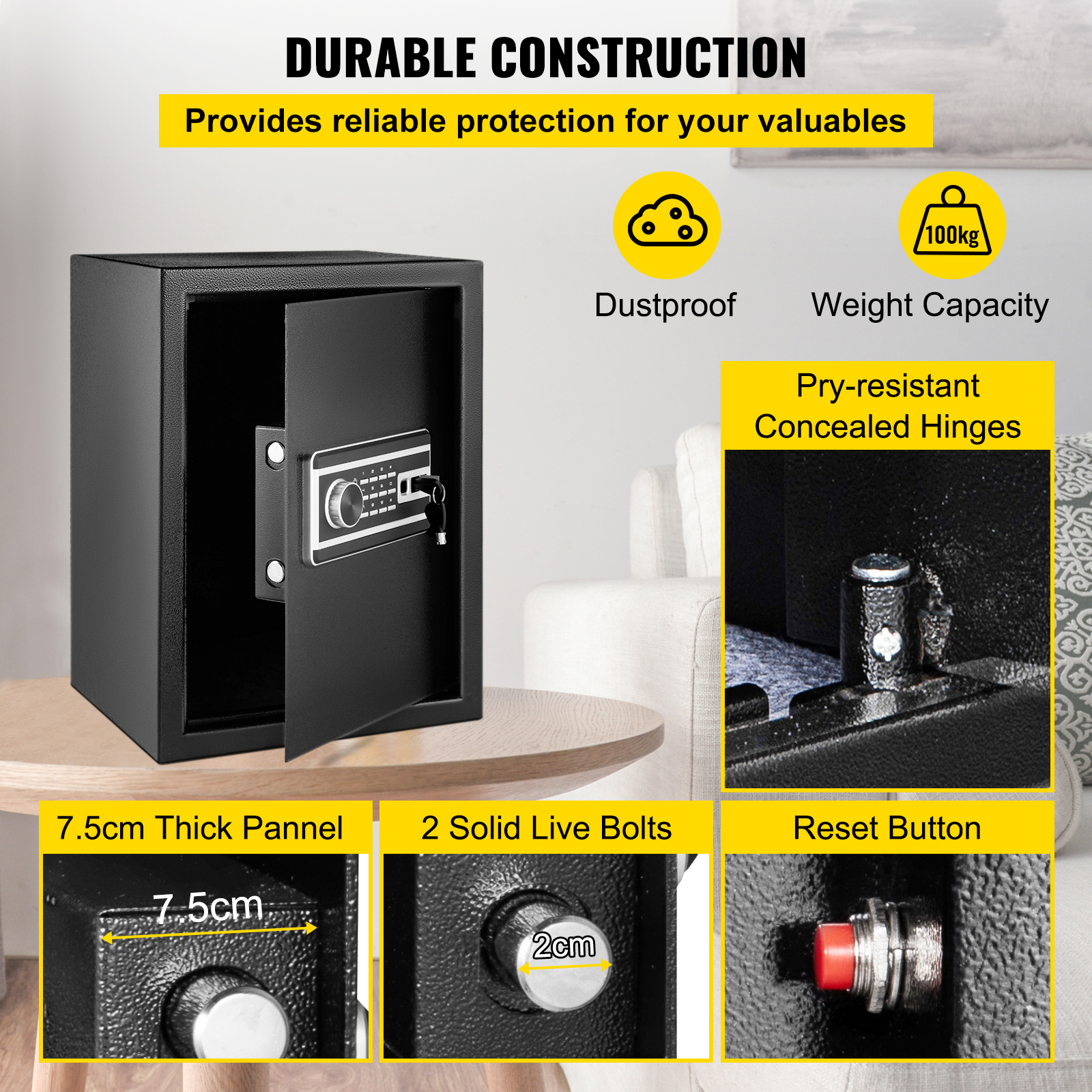 Kffkff 60L Security Safe with Fingerprint Lock photo 4