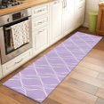 thumbnail image 3 of Purple Stripes Line Washable Runner Rugs 2'x6', Country Abstract Art Waves Striped Classic Low Pile Throw Entryway Rug Non-Slip Sturdy Edge Binding Carpet for Indoor Bedside Entrance Bedside, 3 of 9