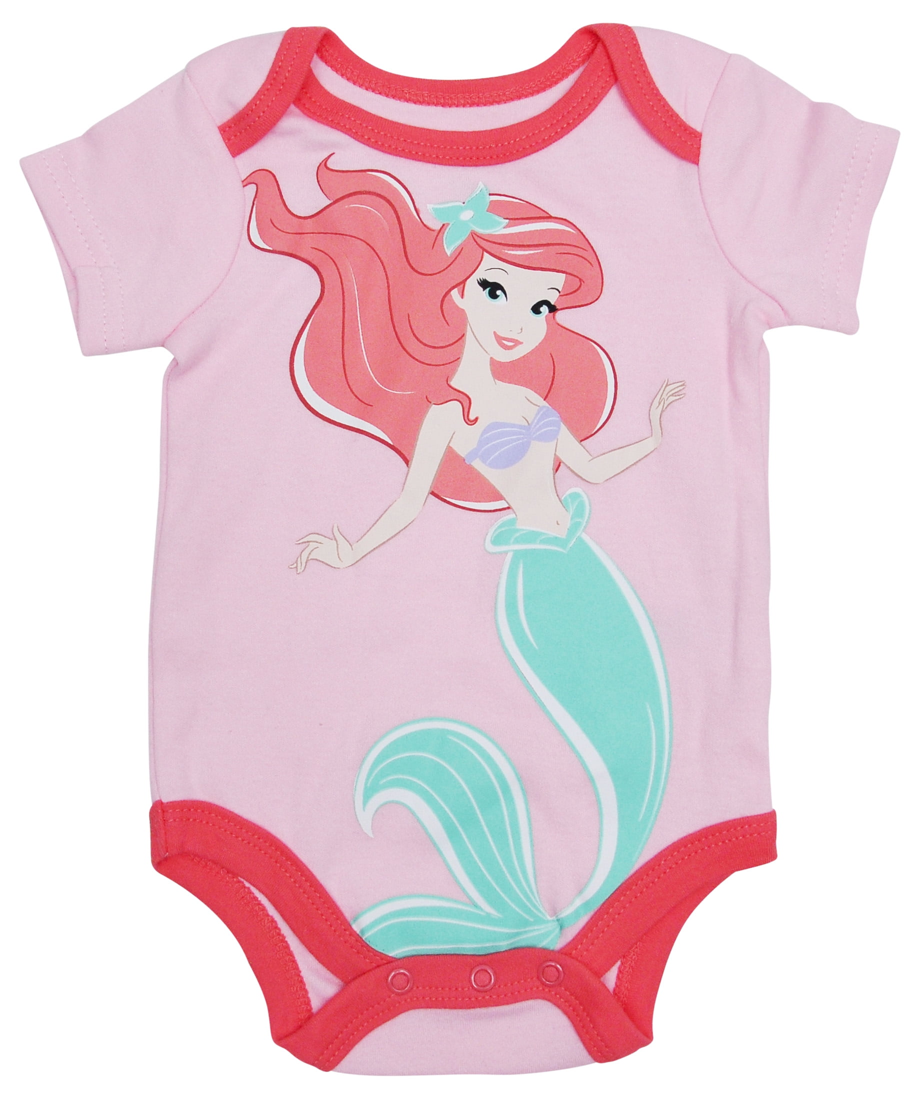 Disney Baby Girls Little Mermaid Ariel 3 Pack Tank One-Piece Bodysuits