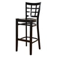 thumbnail image 1 of Lattice Bar Stool in Black with Wood Seat, 1 of 1