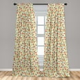 thumbnail image 4 of Ambesonne Lemon Curtains, Citruses Leaves Plain Back, Pair of 28"x63", Burnt Sienna and Fern Green, 4 of 4