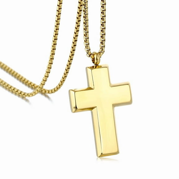 Cross Pendant Necklace for Women Men Jewelry Classical 14K Yellow Gold Can Be Opened Lover's Promise Necklace