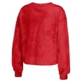 thumbnail image 3 of Women's WEAR by Erin Andrews Red Atlanta Falcons Tie-Dye Cropped Pullover Sweatshirt & Shorts Lounge Set, 3 of 5