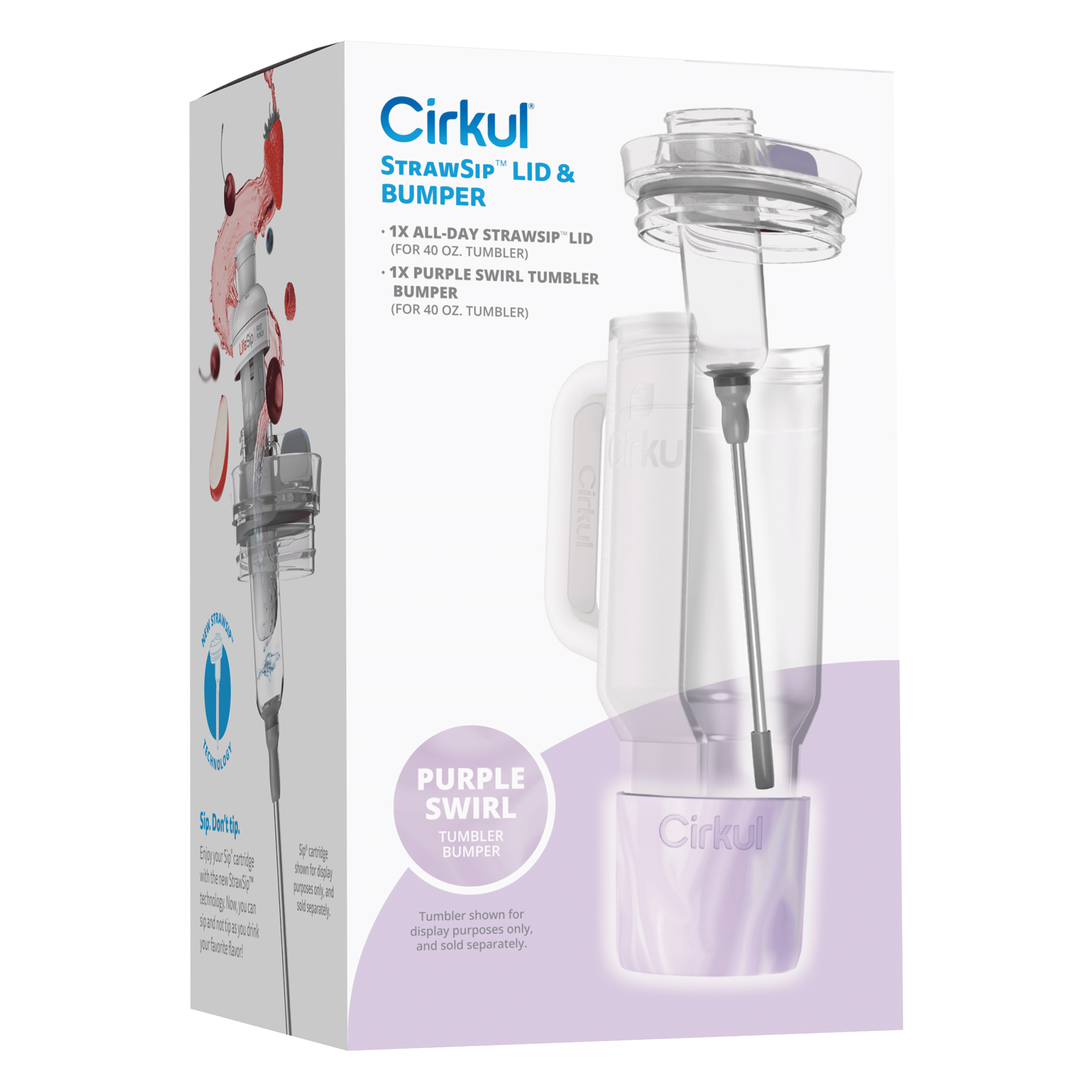Cirkul All-Day StrawSip Lid & Bumper, Purple Swirl