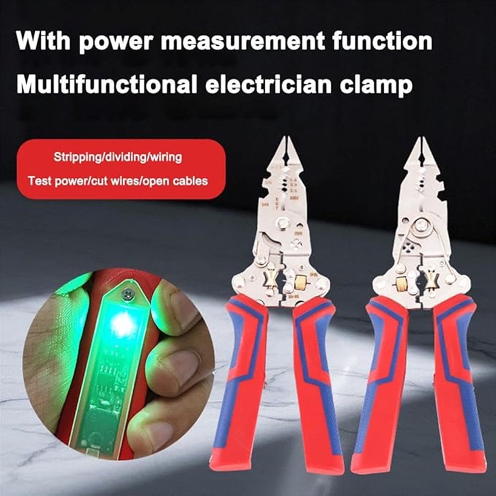 Weloille 13-in-1 Multifunctional Voltage Tester Wire Stripper Pliers with Precision Cutting for Electricians, Heavy-Duty Vanadium Steel Electrical Tool