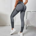 thumbnail image 2 of Xyxonk Leggings for Women Tummy Control High Waist Workout Yoga Pants Butt Lifting Fitness Yoga Leggings Tummy Control Stretchy Solid Color Leggings Dark Gray M, 2 of 4