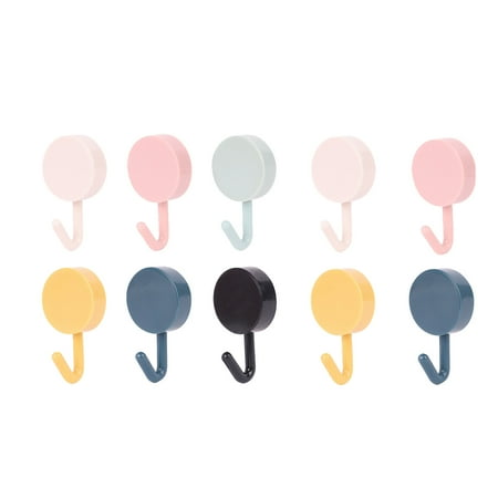 

Office Craft Stationery Wall Round Hooks No Perforation ABS Strong Stable Self Adhesive Round Hooks Non Marking For Kitchen Bathroom For Storing Scattered Items