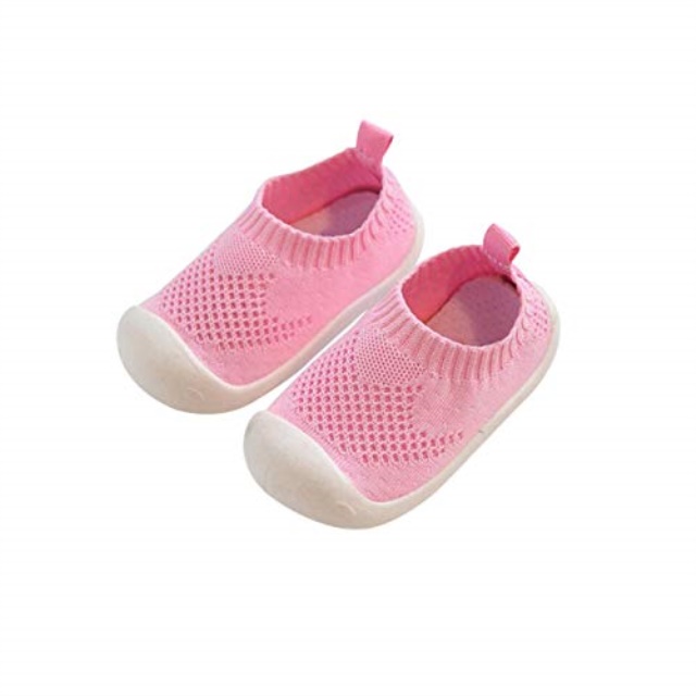 DEBAIJIA Toddler Shoes 1-4T Baby First-Walking Kid Shoes Speck Trainers Soft Sole Non Slip Mesh Breathable Lightweight PVC Material Slip-on