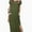 Army green, variant on Women's Dresses V Neck Casual Short Sleeve Loose Pocket Slits Long Dress
