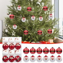 Shatterproof Christmas Ball Ornaments, 12 Pack Plastic Santa Christmas Tree Decorations Hanging Balls for Holiday Home Party Decor