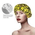 thumbnail image 4 of Kdxio Yellow Butterflies Print Shower Cap for Women,Elastic and Reusable,Double Waterproof Layers Bathing Hat, 4 of 9