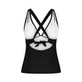 thumbnail image 6 of MGDXOX Women's Deep V Tankni Swimsuits Summer Fashion Bathing Suits Two Piece Solid Color Modest Swimwear Black S, 6 of 9