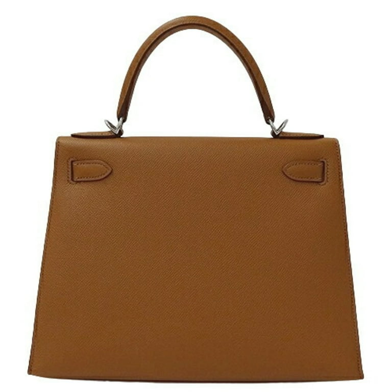Pre Owned HERMES Kelly Letter 28 Vaux Epson Gold Capucines Rouge Ash Bag Women s Handbag Shoulder 2way Outside Sewing Brown C Engraved Good