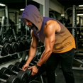 thumbnail image 5 of Gradient Muscle Shirt For Men, Sleeveless Pullover Hoodie Vest with Kangaroo Pocket - Quick Dry Bodybuilding Stringer for Summer Gym & Outdoor Training Pink XXXL, 5 of 8