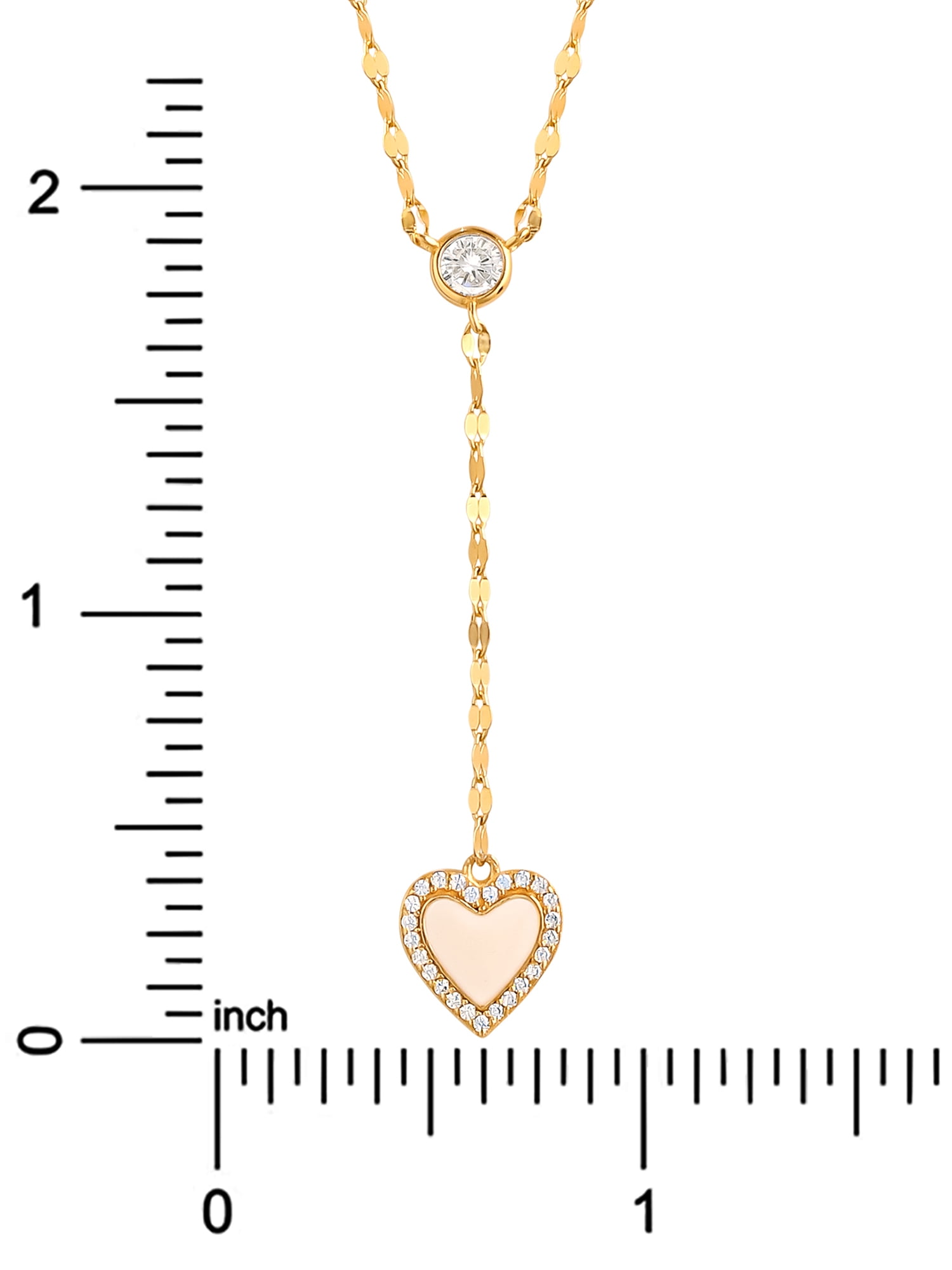 Gold Plated Sterling Silver Heart Necklace with CZ Stones