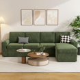 thumbnail image 4 of Akaber Sofa Bed, 103" L-Shaped Sectional Sleeper Sofa with Storage Chaise, Pull Out Couch, Cup Holders, Side Pockets, 4 of 8