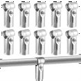 thumbnail image 2 of 10 Packs T Pipe Clamps Heavy-Duty 201 Stainless Steel T Pipe Connectors Tee Chain Link Fence End Rails Clamps, 2 of 4