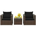 thumbnail image 5 of Pemberly Row 3-piece Rattan Patio Furniture Set with Cushions in Black, 5 of 10