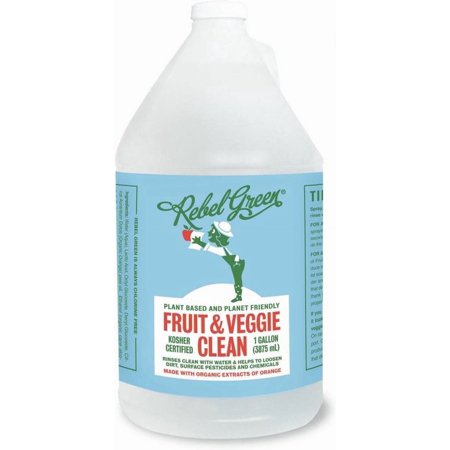 Rebel Green Fruit & Veggie Clean - Natural  Plant-Based Vegetable Wash - Sustainable  No Aftertaste - 1 Gallon Refill
