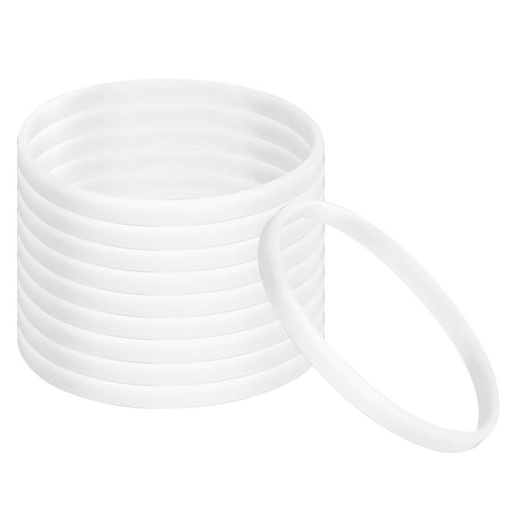 Uxcell Silicone Bracelets Rubber Wristbands Blank Stretch Sports Bands White 50 Pack