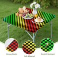 thumbnail image 4 of Rainbow Color Checkered Pattern Square Fitted Tablecloth with Elastic Edge,Square Table Cover,Washable Elastic Table Cover for Home Kitchen Party Decor 36"x36", 4 of 6