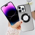thumbnail image 2 of Designed for iPhone 14 Pro Max Matte Case Compatible with MagSafe TPU Magnetic with Logo View Design for Women Girls Men for iPhone 14 Pro Max 6.7"-Black, 2 of 11