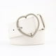 thumbnail image 1 of Zhuge Cinturón de cuero sintético para mujer, para vestir y jeans, con botones en forma de corazón, para niñas y mujeres (blanco), 1 of 5